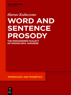 cover image of Word and Sentence Prosody